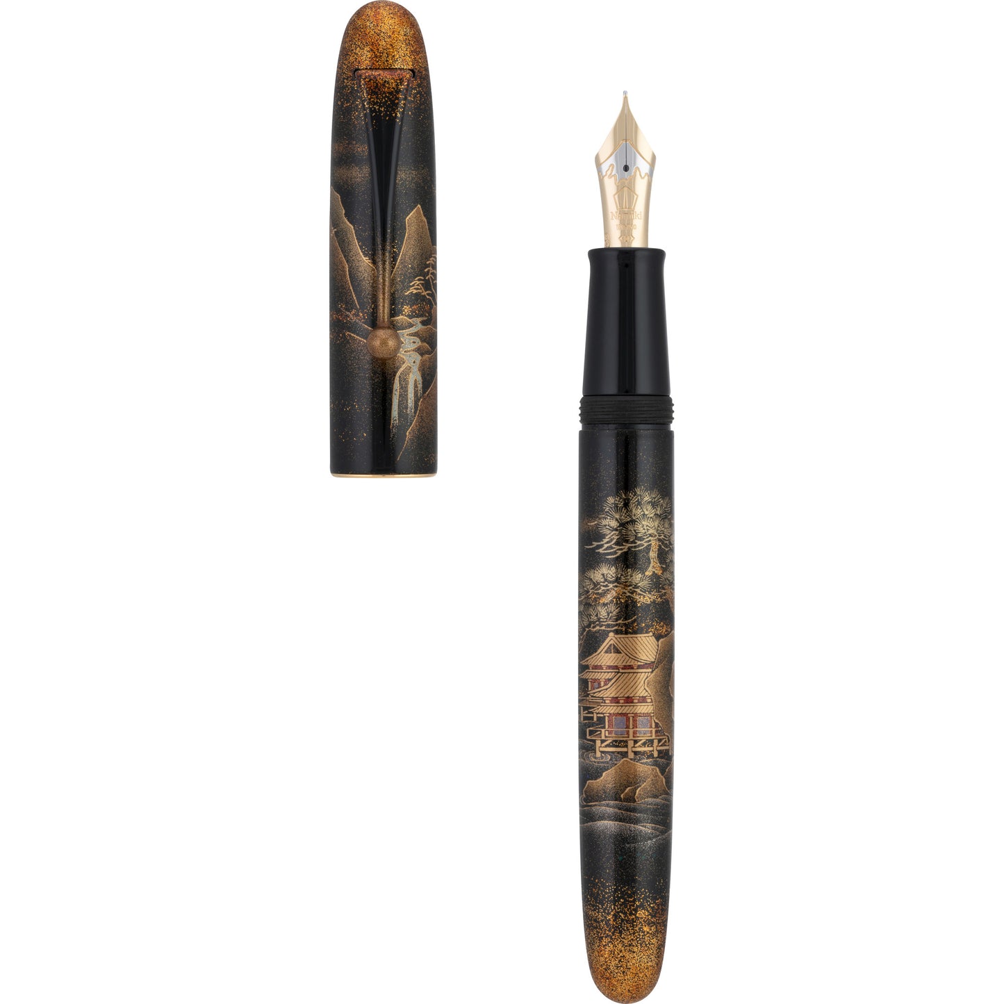 Namiki Yukari Royale Maki-e Fountain Pen - Night Scene of Pavilion