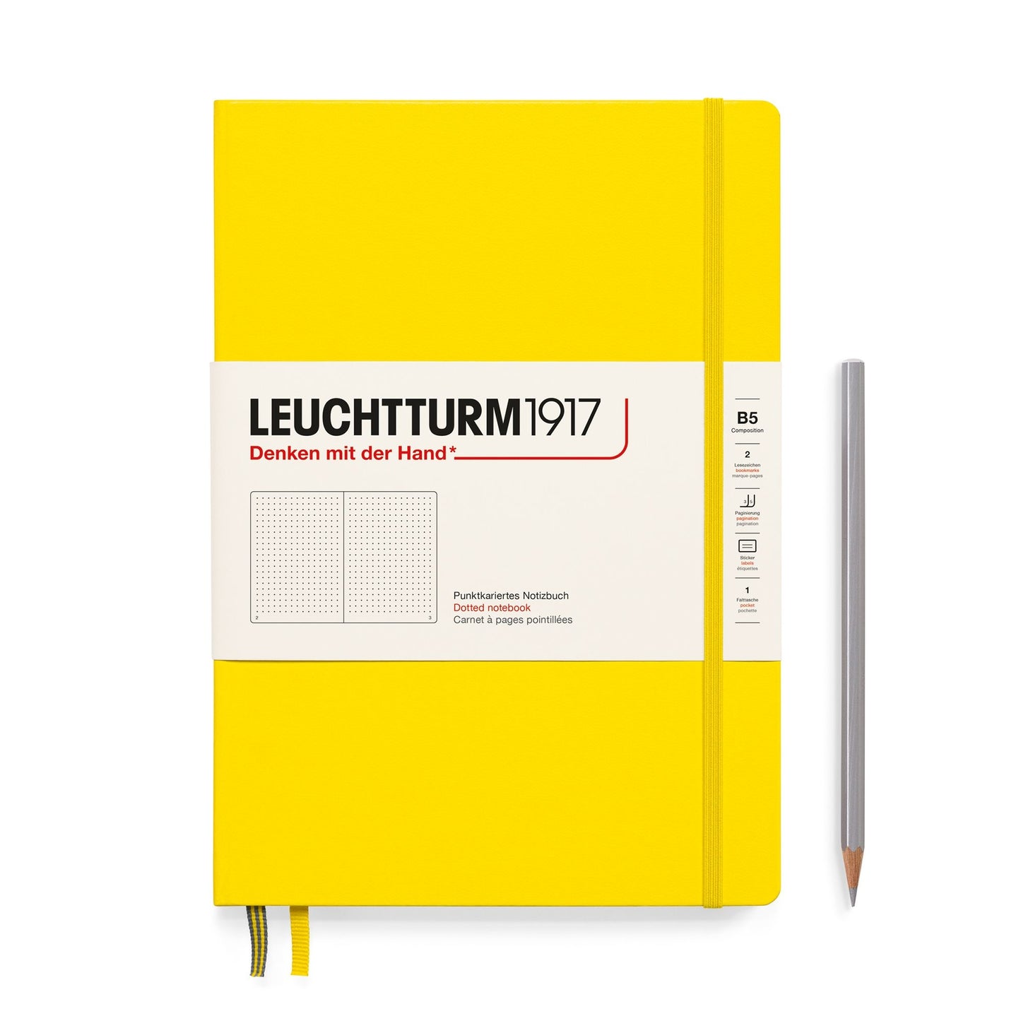 Leuchtturm1917 Composition B5 Hardcover Dotted Notebook - Lemon