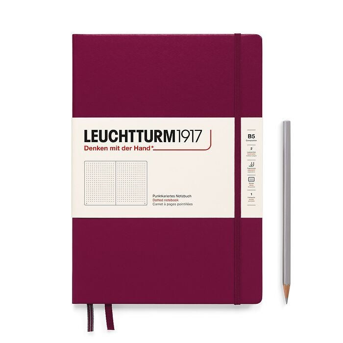 Leuchtturm1917 Composition B5 Hardcover Dotted Notebook - Port Red