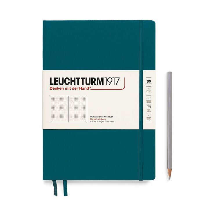 Leuchtturm1917 Composition B5 Hardcover Dotted Notebook - Pacific Green