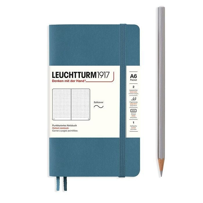 Leuchtturm1917 A6 Pocket Softcover Dotted Notebook - Stone Blue