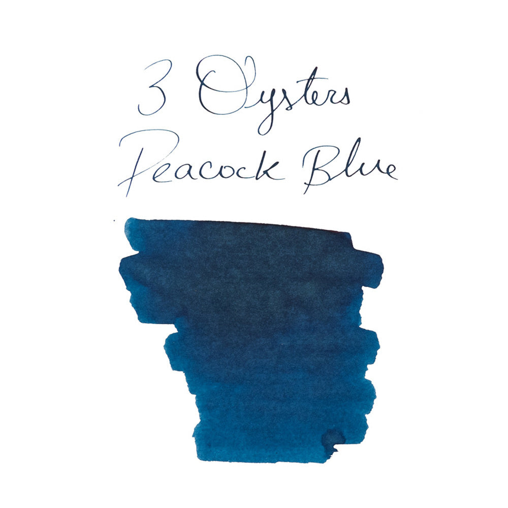 3 Oysters Peacock Blue (38ml) Bottled Ink (Delicious)