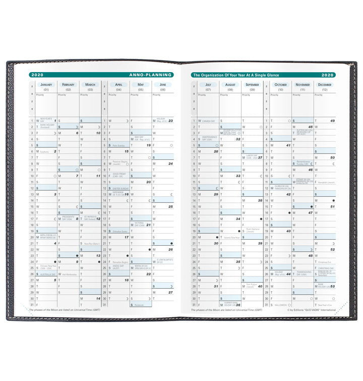 Quo Vadis 2025 Minister #18 Vertical Weekly Planner - Texas Bamboo