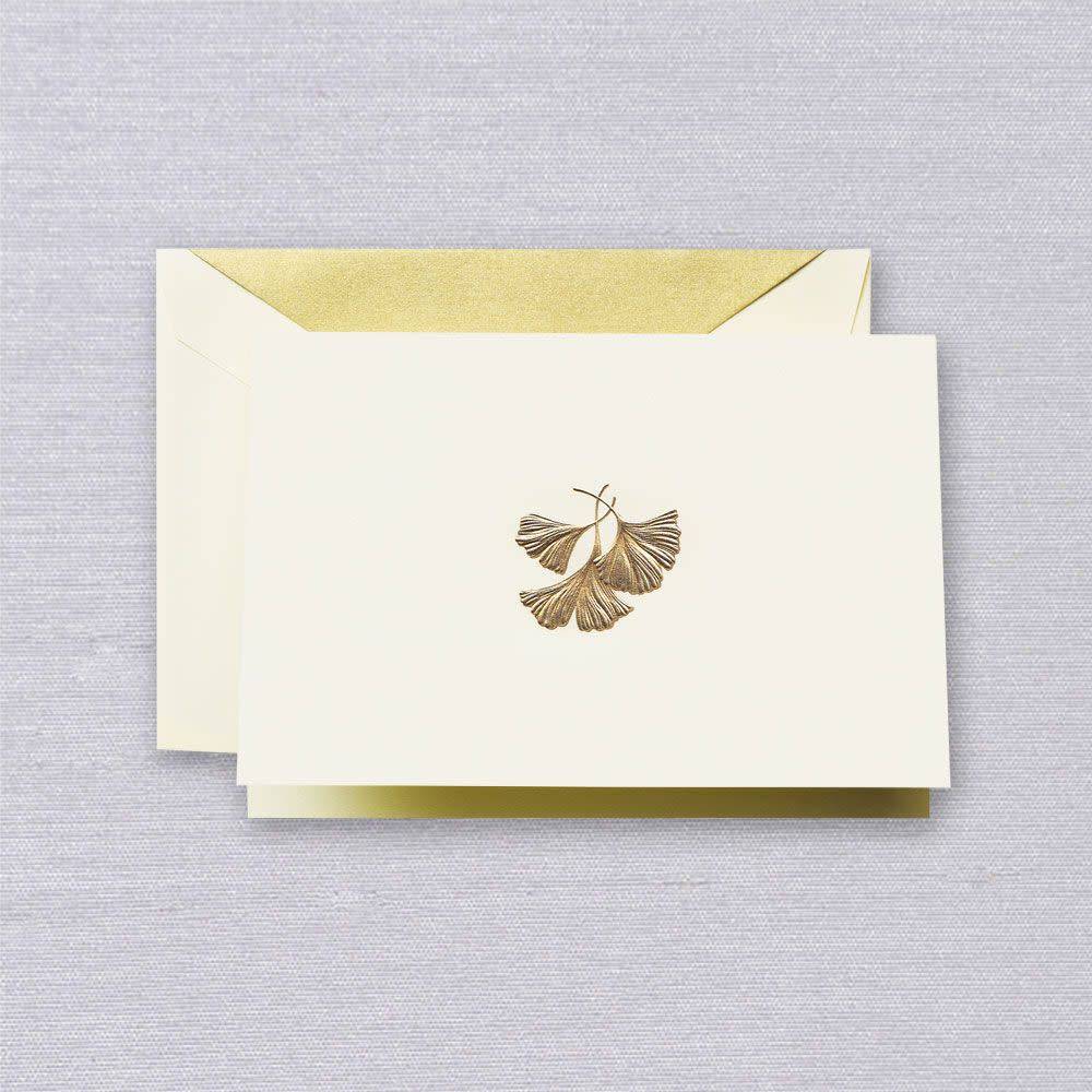 Crane Ginkgo Leaf Note (10 ea)