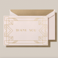 Crane Rose Gold Deco Border Thank You Card (10 ea)