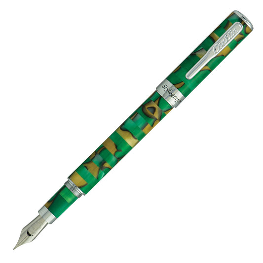 Conklin Stylograph Mosaic Fountain Pen - Green and Brown