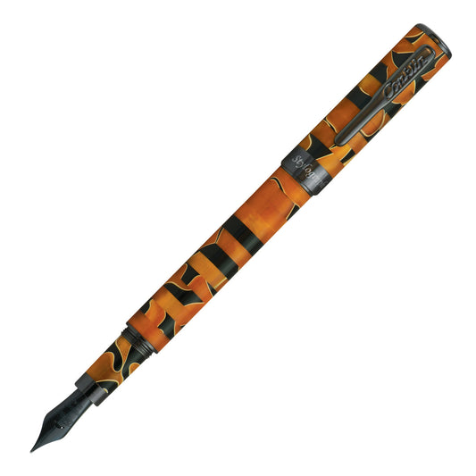 Conklin Stylograph Mosaic Fountain Pen - Orange and Black