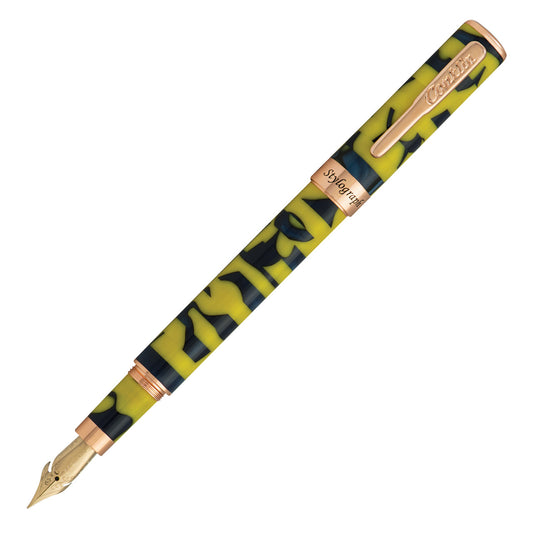 Conklin Stylograph Mosaic Fountain Pen - Yellow and Blue