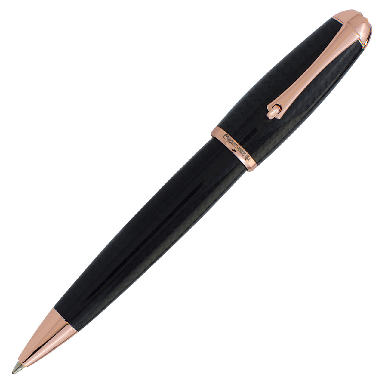 Monteverde Super Mega Carbon Fiber Ballpoint - With Rosegold Trim (Discontinued)