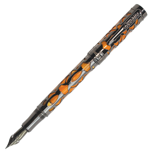 Conklin Endura Deco Crest Fountain Pen - Orange with Gunmetal
