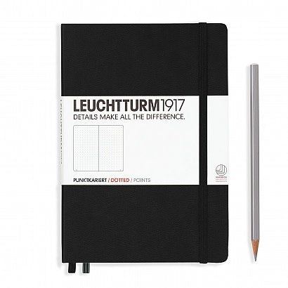 Leuchtturm1917 A5 Medium Hardcover Dotted Notebook - Black