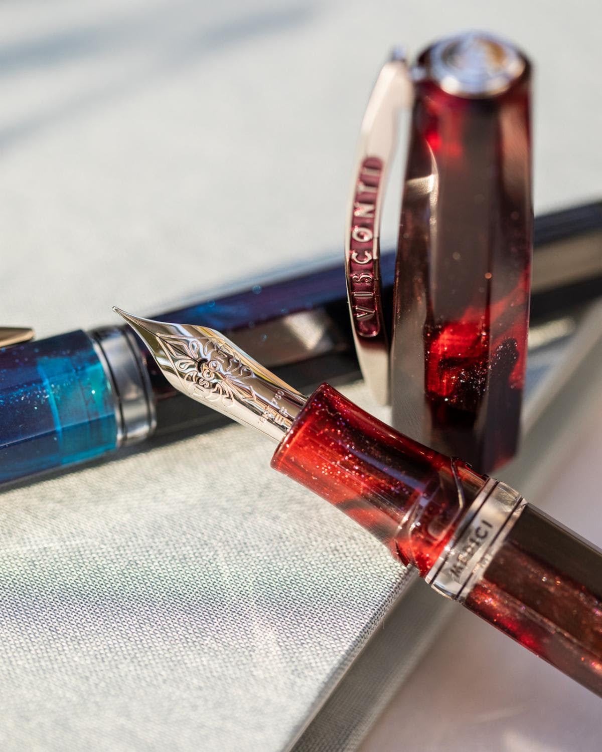 Visconti Medici Astral Fountain Pen - Stellar Red with Palladium Trim (Limited Edition - Retired)