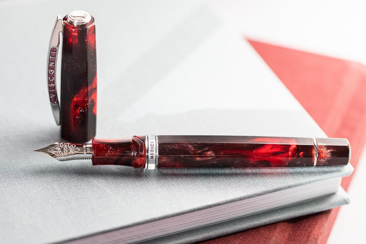 Visconti Medici Astral Fountain Pen - Stellar Red with Palladium Trim (Limited Edition - Retired)