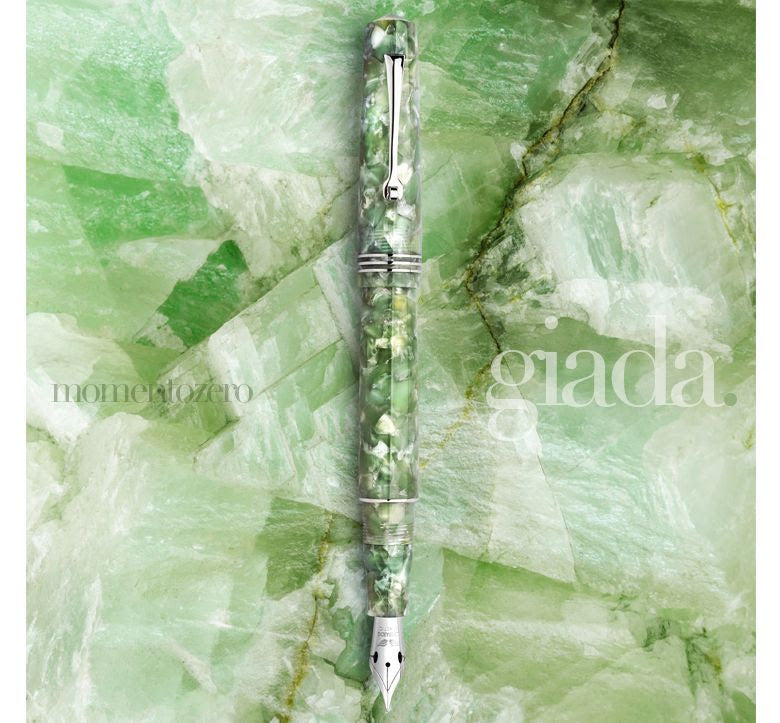 Leonardo Momento Zero Fountain Pen - Jade with Silver Trim