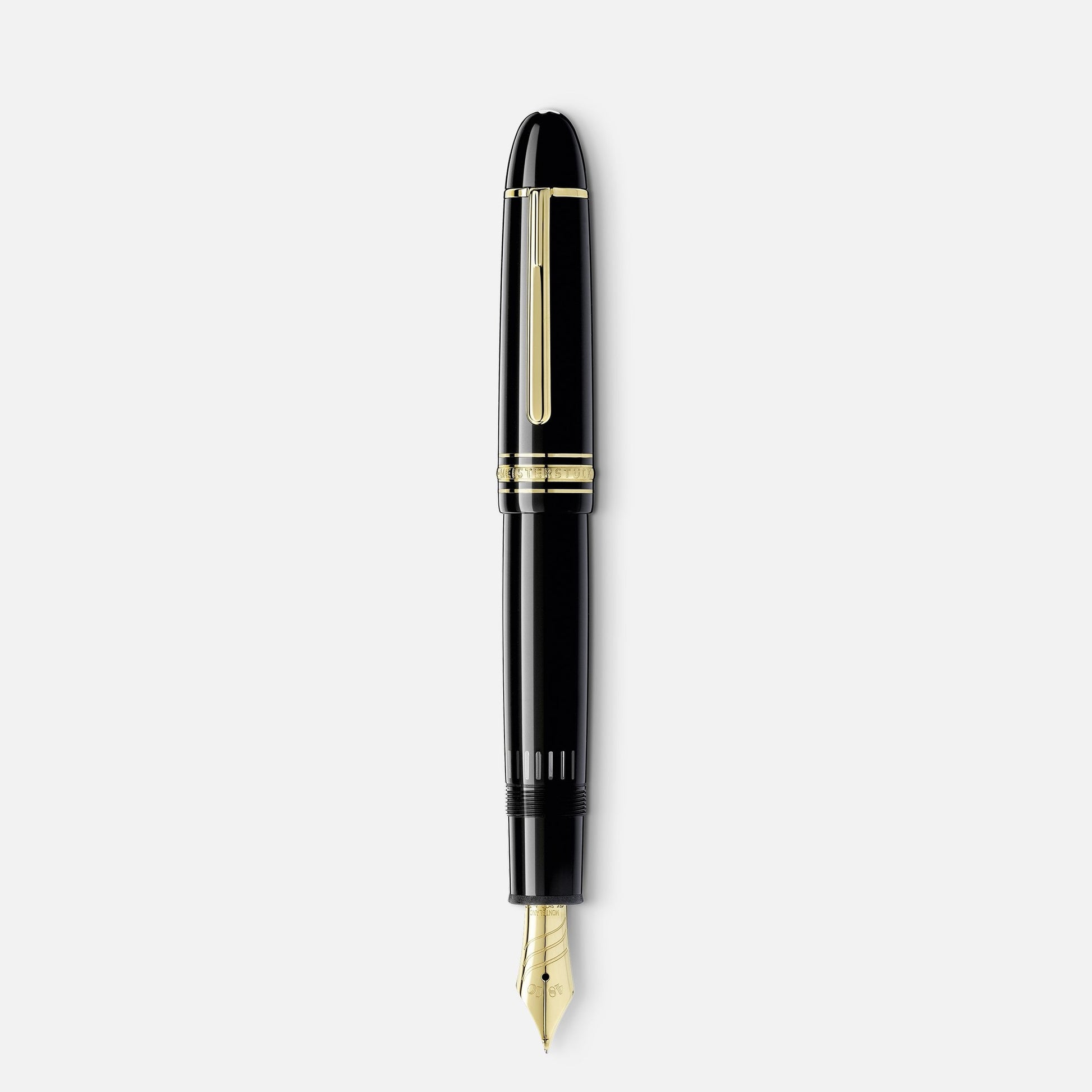 Montblanc 149 Calligraphy Curved Nib Fountain Pen Black with Gold Tr